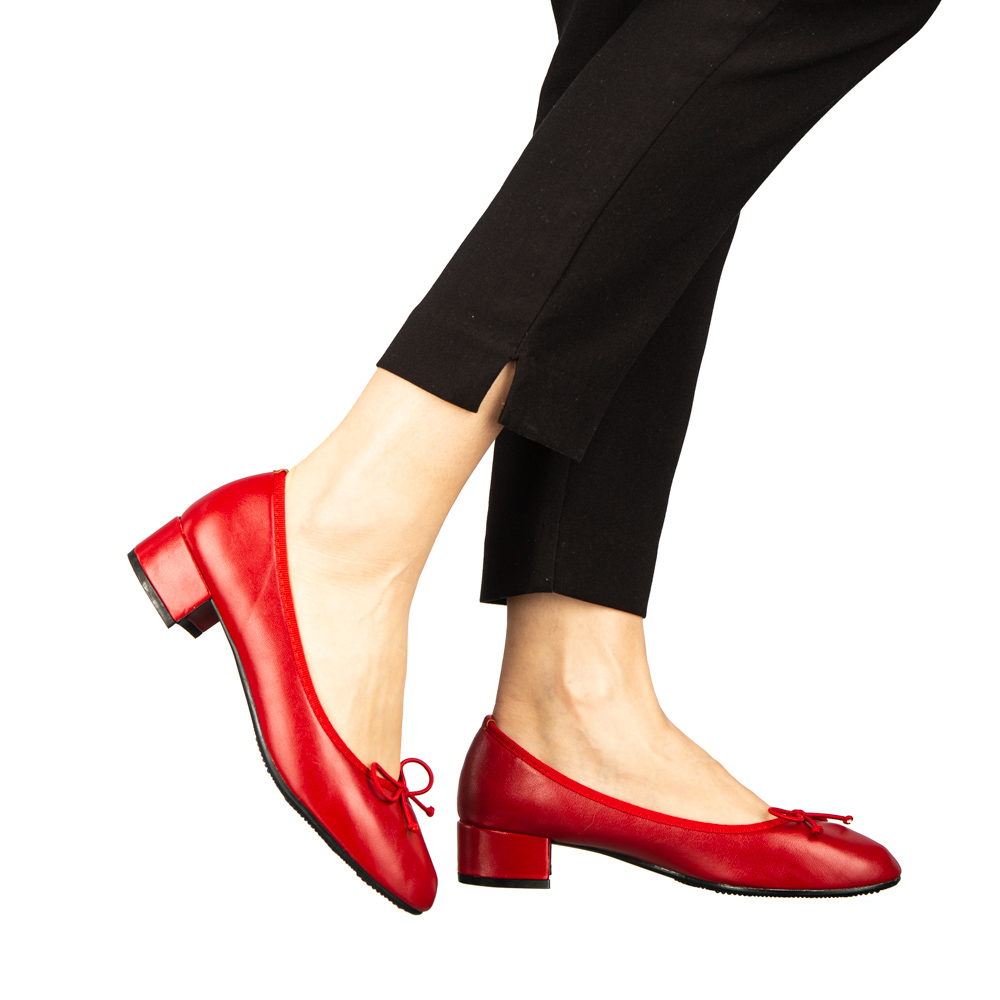 Pantofi dama cu toc rosii din piele ecologica Derigo, 5 - Kalapod.net